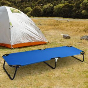 Tangkula Folding Camping Cot, Portable Camping Bed with Steel Frame, Elevated Travel Military Portable Cots Bed for Adults Kids, Indoor Outdoor Foldable Sleeping Cot for Nap, Beach, Hiking, Camping