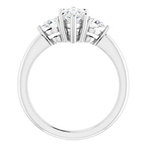 JEWELERYIUM 1.0 CT Marquise Colorless Moissanite Engagement Ring, Wedding Bridal Ring Set, Eternity Sterling Silver Solid Diamond Solitaire 6-Prong Anniversary Promise Ring for Her (6)