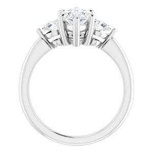 JEWELERYIUM 3 CT Marquise Colorless Moissanite Engagement Ring, Wedding Bridal Ring Set, Eternity Sterling Silver Solid Diamond Solitaire 6-Prong Anniversary Promise Ring for Her (7)