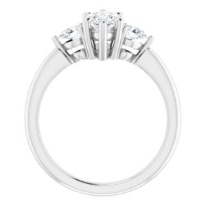 JEWELERYIUM 1.0 CT Marquise Colorless Moissanite Engagement Ring, Wedding Bridal Ring Set, Eternity Sterling Silver Solid Diamond Solitaire 6-Prong Anniversary Promise Ring for Her (7.5)