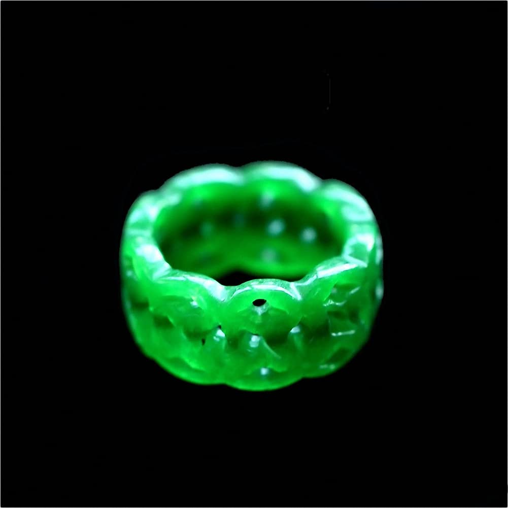 通用 New emerald ring men's and women's universal ring hollowed out carved jade ring couple marriage jewelry (10)