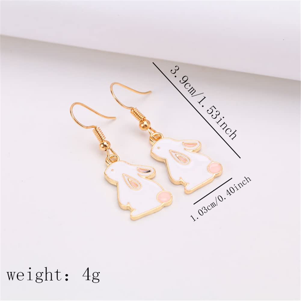 DIYANMMY Easter Bunny Alloy Dangle Drop Earrings Set Cute Funny Animal Jewelry Holiday Accessories for Women (Holiday Drop Earrings)