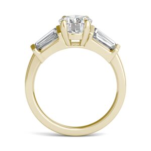 14K Yellow Gold Moissanite by Charles & Colvard 9x7mm Oval Engagement Ring-size 5 3.26cttw DEW