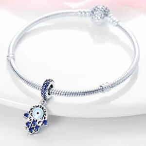 LONGLUCK 925 Sterling Silver Charms for Bracelets Necklaces 5A Cubic Zirconia Beads Charms Dangle Pendant,Jewelry Beads Gifts for Women