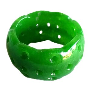 通用 new emerald ring men's and women's universal ring hollowed out carved jade ring couple marriage jewelry (10)