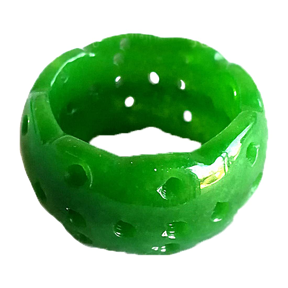 通用 New emerald ring men's and women's universal ring hollowed out carved jade ring couple marriage jewelry (10)