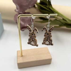 Leopard Bunny Earrings Easter Peeps Dangle Earrings Acrylic Rabbit Drop Earrings Easter Jewelry