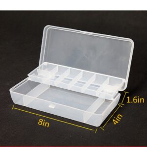 Toasis Fishing Lure Storage Container Organizer Double Layer Tackle Plastic Box (Olive & Clear-2pack)