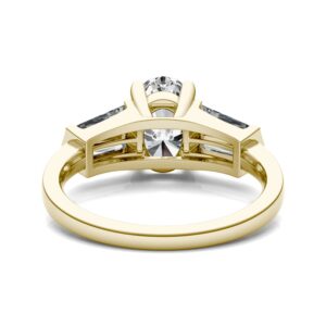 14K Yellow Gold Moissanite by Charles & Colvard 9x7mm Oval Engagement Ring-size 5 3.26cttw DEW