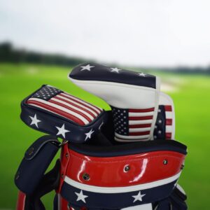 LAISUNTIM Golf Mallet Putter Head Cover, USA Stars and Stripes Golf Putter Headcover with Magnetic Closure