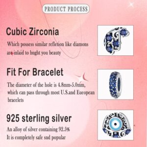 LONGLUCK 925 Sterling Silver Charms for Bracelets Necklaces 5A Cubic Zirconia Beads Charms Dangle Pendant,Jewelry Beads Gifts for Women