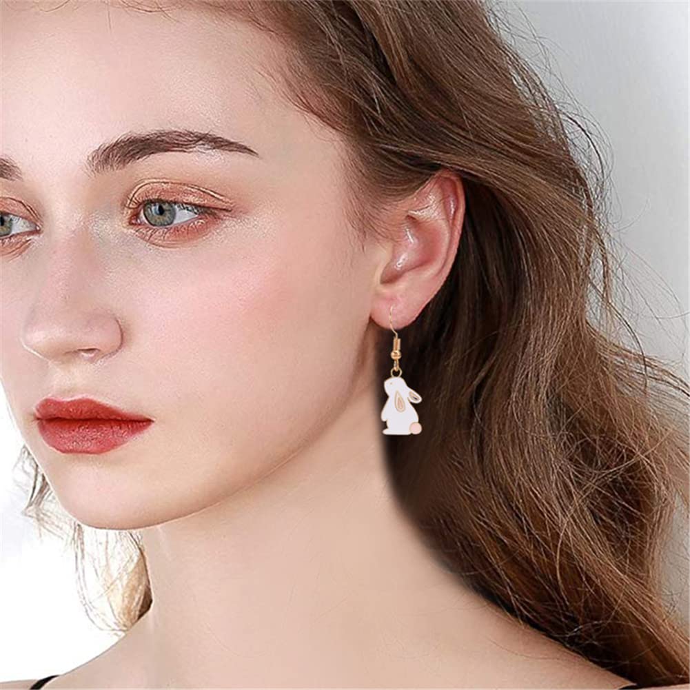 DIYANMMY Easter Bunny Alloy Dangle Drop Earrings Set Cute Funny Animal Jewelry Holiday Accessories for Women (Holiday Drop Earrings)