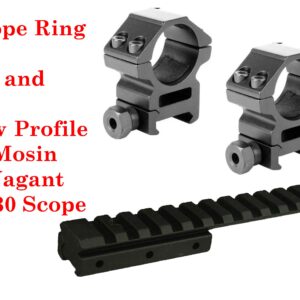 Gotical Low Profile Mosin Nagant 91/30 Scope Mount Weaver Picatinny Rail Mid Length (Pack of 2 - Scope Ring with Rail)