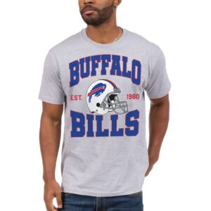 junk food clothing x nfl - buffalo bills - team helmet - unisex adult short sleeve fan t-shirt for men and women - size x-large