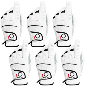 finger ten golf gloves men left right hand handed golfer value pack (6 pack, small, left)