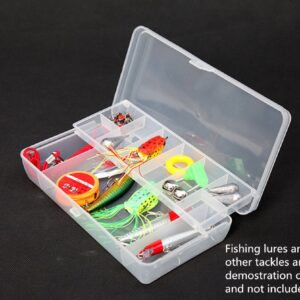 Toasis Fishing Lure Storage Container Organizer Double Layer Tackle Plastic Box (Olive & Clear-2pack)