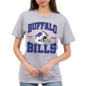 Junk Food Clothing x NFL - Buffalo Bills - Team Helmet - Unisex Adult Short Sleeve Fan T-Shirt for Men and Women - Size X-Large