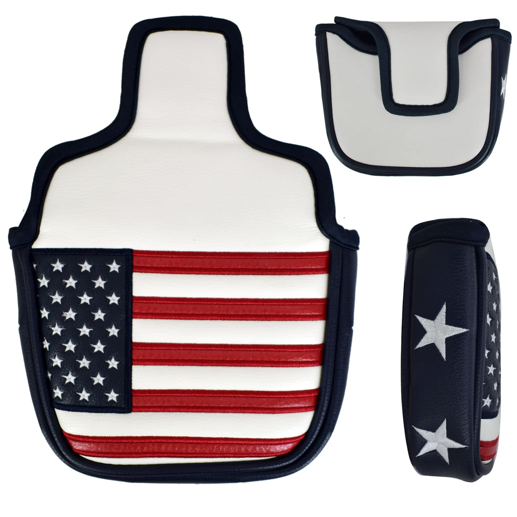 LAISUNTIM Golf Mallet Putter Head Cover, USA Stars and Stripes Golf Putter Headcover with Magnetic Closure