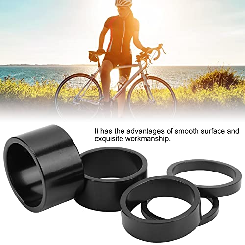 Headset Spacer, Bike Front Stem Fork Washer Stem Spacers Fork Washer Aluminum Alloy Black for Road Bike for Mountain Bike