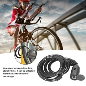 Shanrya USB Rechargeable Bicycle Lock, Antitheft Reliable Bike Cable Lock for Luggage Door