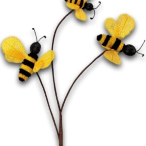 The Bridge Collection Primitive Burlap Bumblebee Spray/Pick