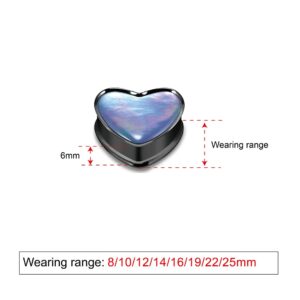 COOEAR Stainless Steel Ear Gauges Water Drop Heart Shape Tunnel Plugs Flared Expander Stretchers 0g(8mm)-1"(25mm).