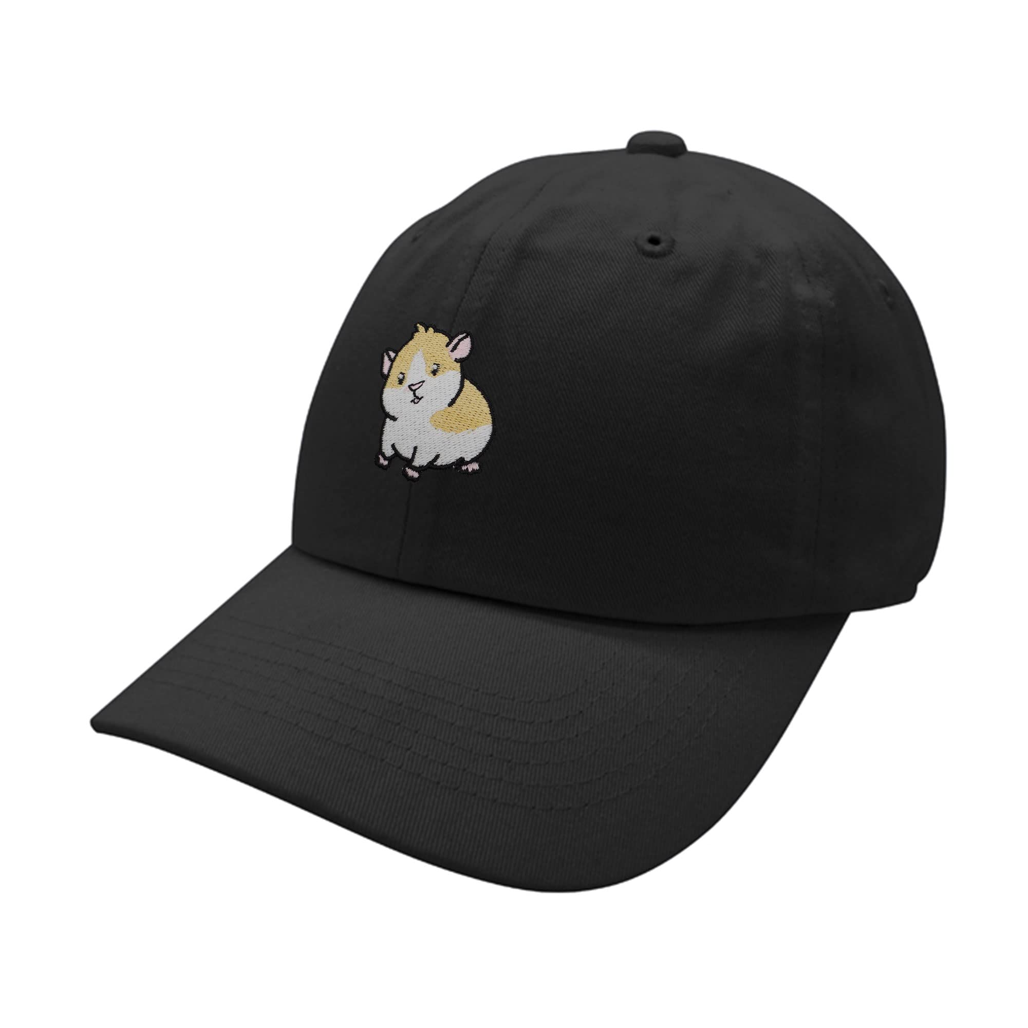 JPAK Hamster Baseball Cap Embroidered Cotton Dad Hat - Cute Black