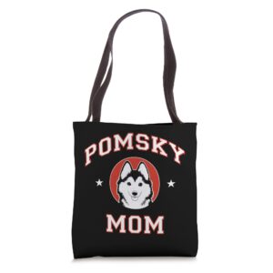 pomsky mom dog mother tote bag