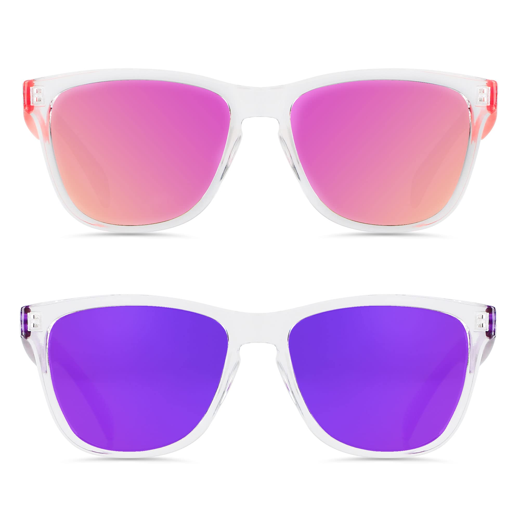 ANDWOOD Sunglasses for Women Men Mirrored UV Protection Cute Fun Teen Girls Sun glasses Outdoor Running Shades Mirror Hot Pink Purple