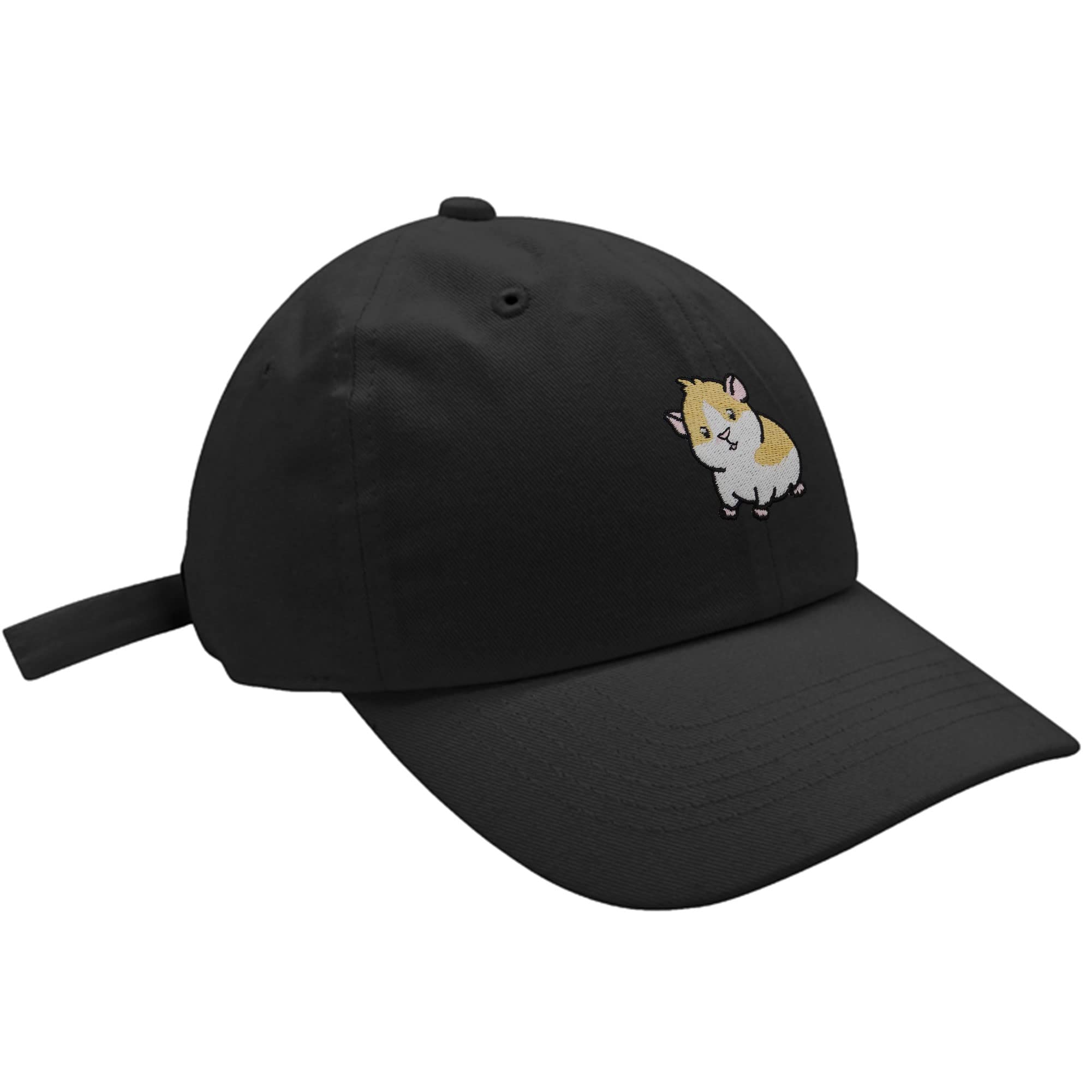 JPAK Hamster Baseball Cap Embroidered Cotton Dad Hat - Cute Black