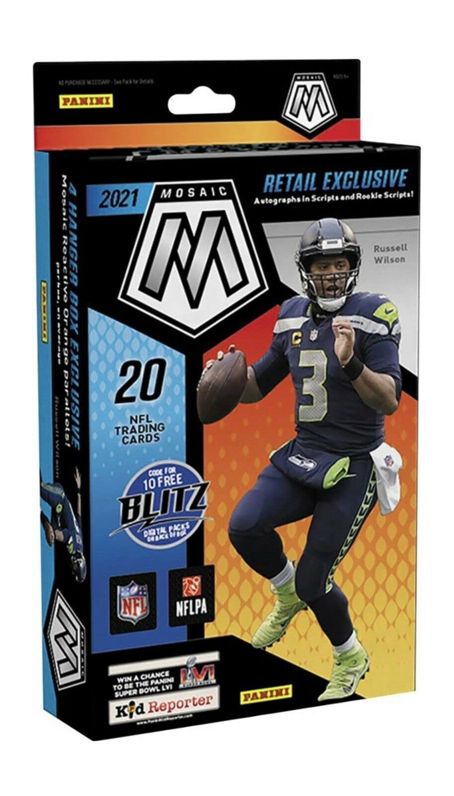 2021 Panini Mosaic Football Trading Card Hanger Box (20 Cards)