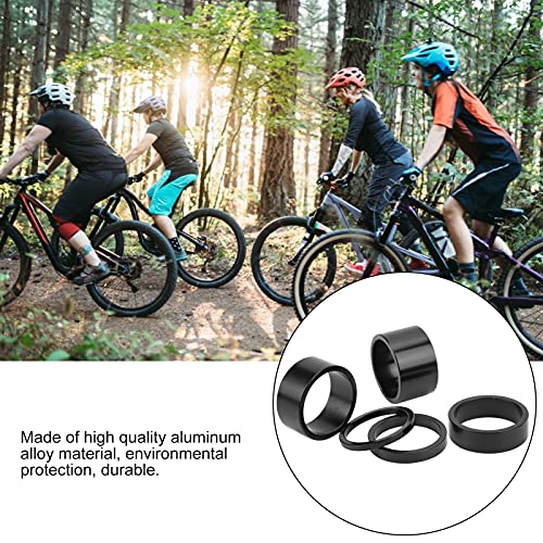 Headset Spacer, Bike Front Stem Fork Washer Stem Spacers Fork Washer Aluminum Alloy Black for Road Bike for Mountain Bike