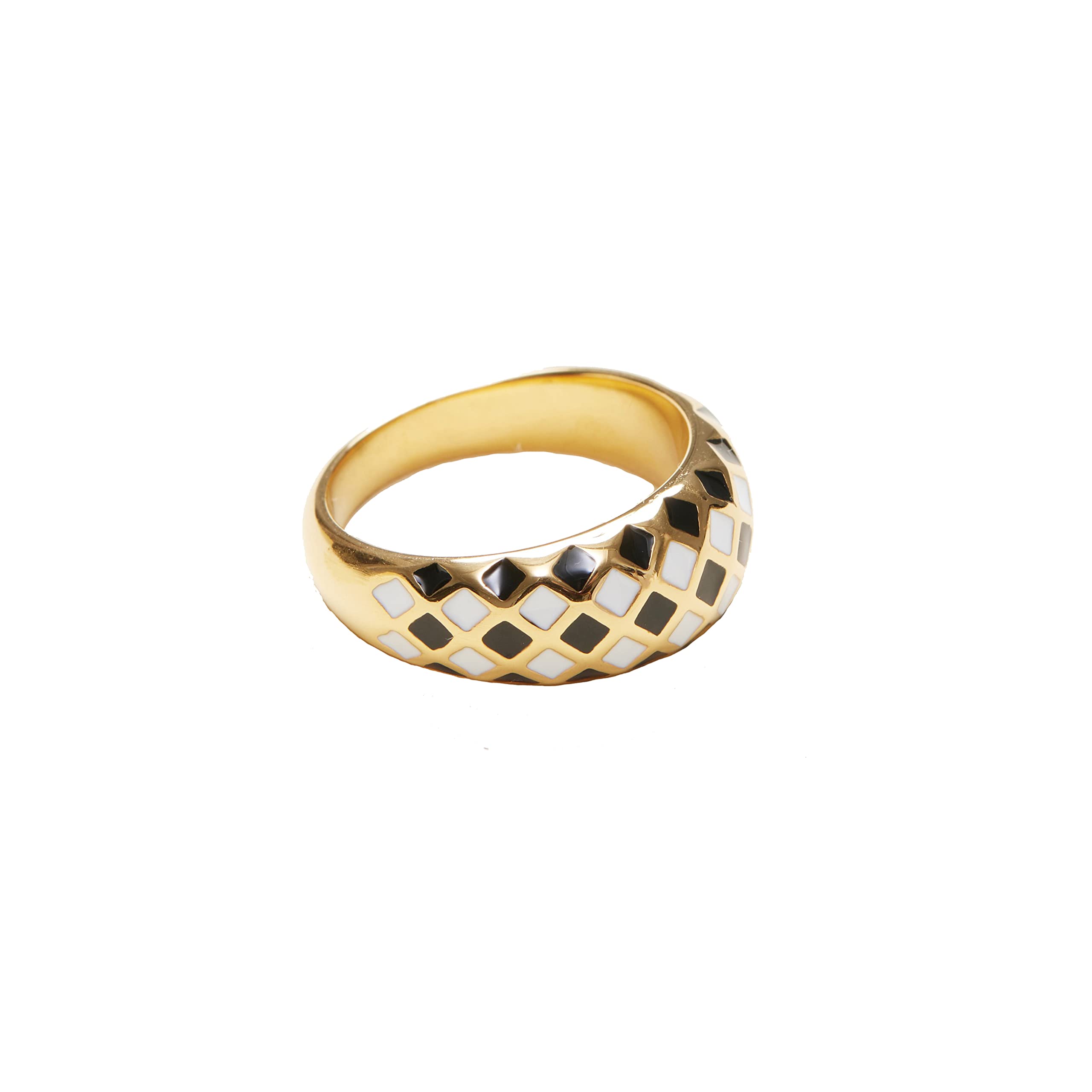 Shapes Studio Checker Dome Ring. Women Checker Ring (6)