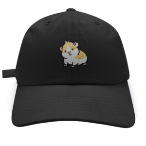 JPAK Hamster Baseball Cap Embroidered Cotton Dad Hat - Cute Black