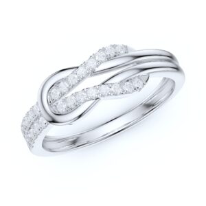 prstani 10k white gold tie the love knot genuine moissanite intertwined ring promise ring (8)