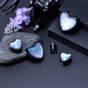 COOEAR Stainless Steel Ear Gauges Water Drop Heart Shape Tunnel Plugs Flared Expander Stretchers 0g(8mm)-1"(25mm).