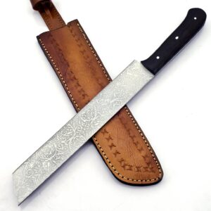 UK UNIQUE SHARP KNIVES BK-782 Handmade Stainless steel 15Inches Full Tang Hunting Knife - Beautiful Wenge Wood Handle