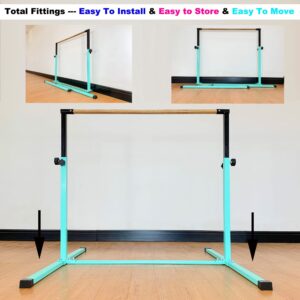 MARFULA 4FT Gymnastic Bar Set Gymnastics Horizontal Bar Gymnastics Kip Bar Teal Bar for Kids Home Use