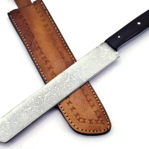 UK UNIQUE SHARP KNIVES BK-782 Handmade Stainless steel 15Inches Full Tang Hunting Knife - Beautiful Wenge Wood Handle