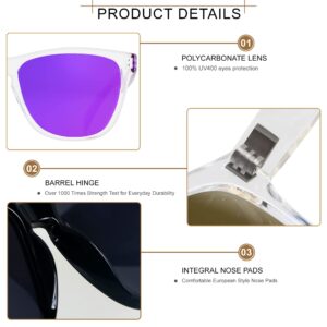 ANDWOOD Sunglasses for Women Men Mirrored UV Protection Cute Fun Teen Girls Sun glasses Outdoor Running Shades Mirror Hot Pink Purple