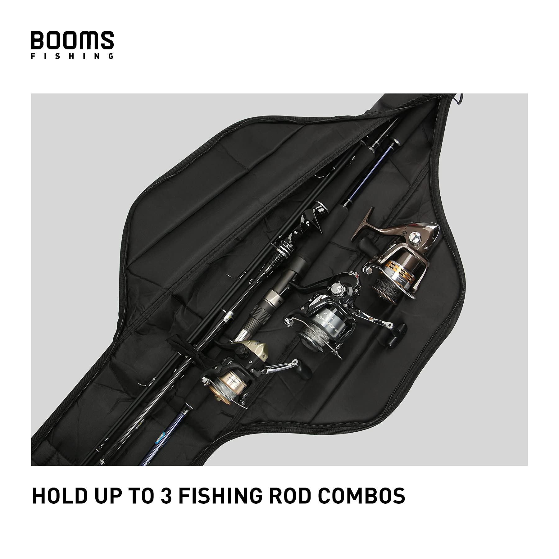 Booms Fishing PB4 Fishing Rod and Reel Case 4.4ft~5ft and RS3 Fishing Rod Wrap Pole Straps 9.6" 6pcs