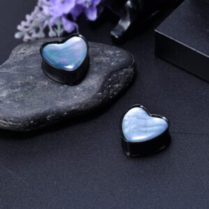 COOEAR Stainless Steel Ear Gauges Water Drop Heart Shape Tunnel Plugs Flared Expander Stretchers 0g(8mm)-1"(25mm).