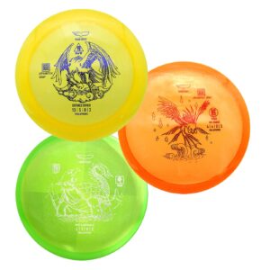 Yikun Disc Golf Disc Starter Set 3pcs Includes Golf Disc Driver Mid-Range Putter Disc Golf Set Beginner 165-176g Premium Disc Golf Set for Competition