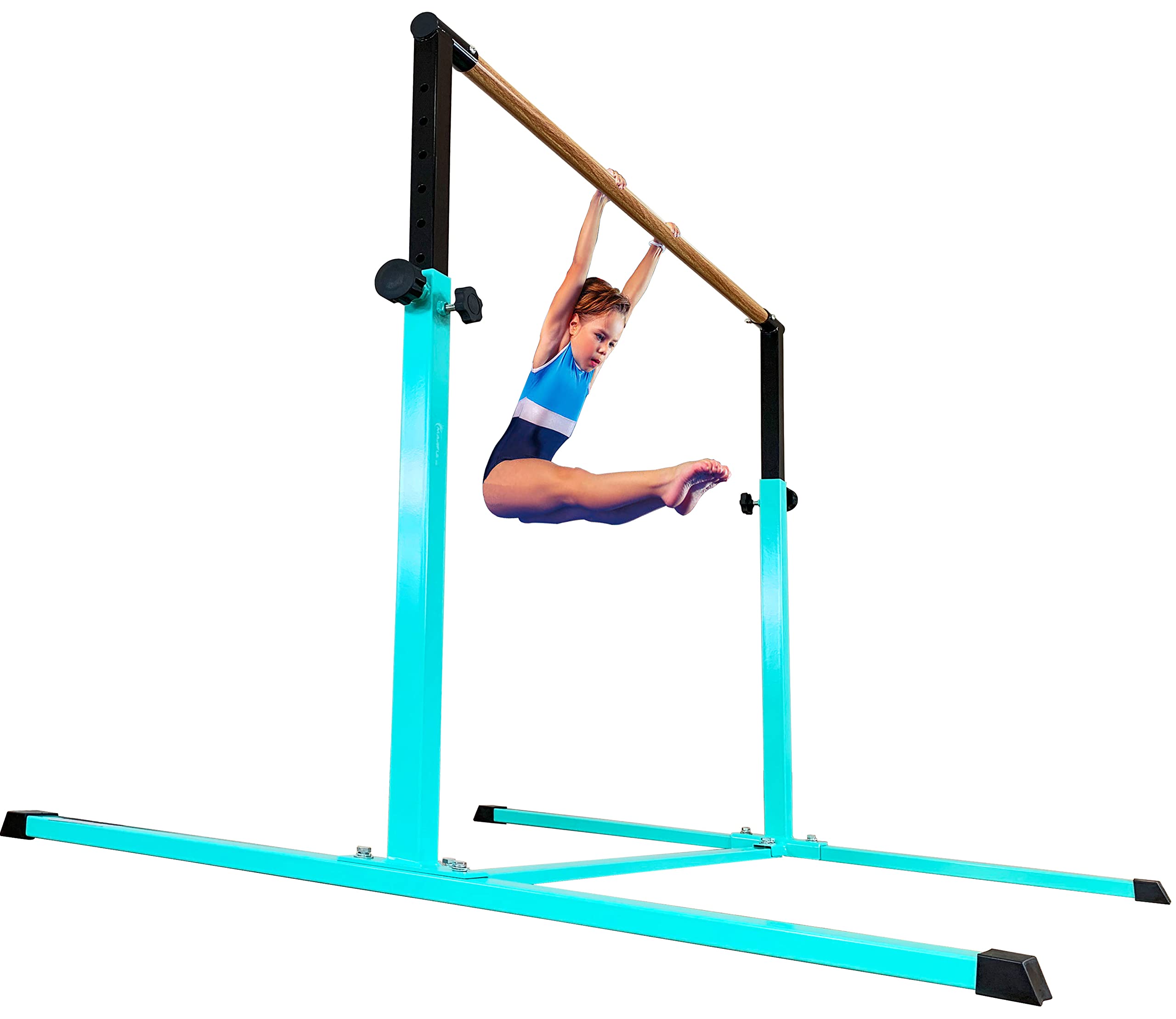 MARFULA 4FT Gymnastic Bar Set Gymnastics Horizontal Bar Gymnastics Kip Bar Teal Bar for Kids Home Use