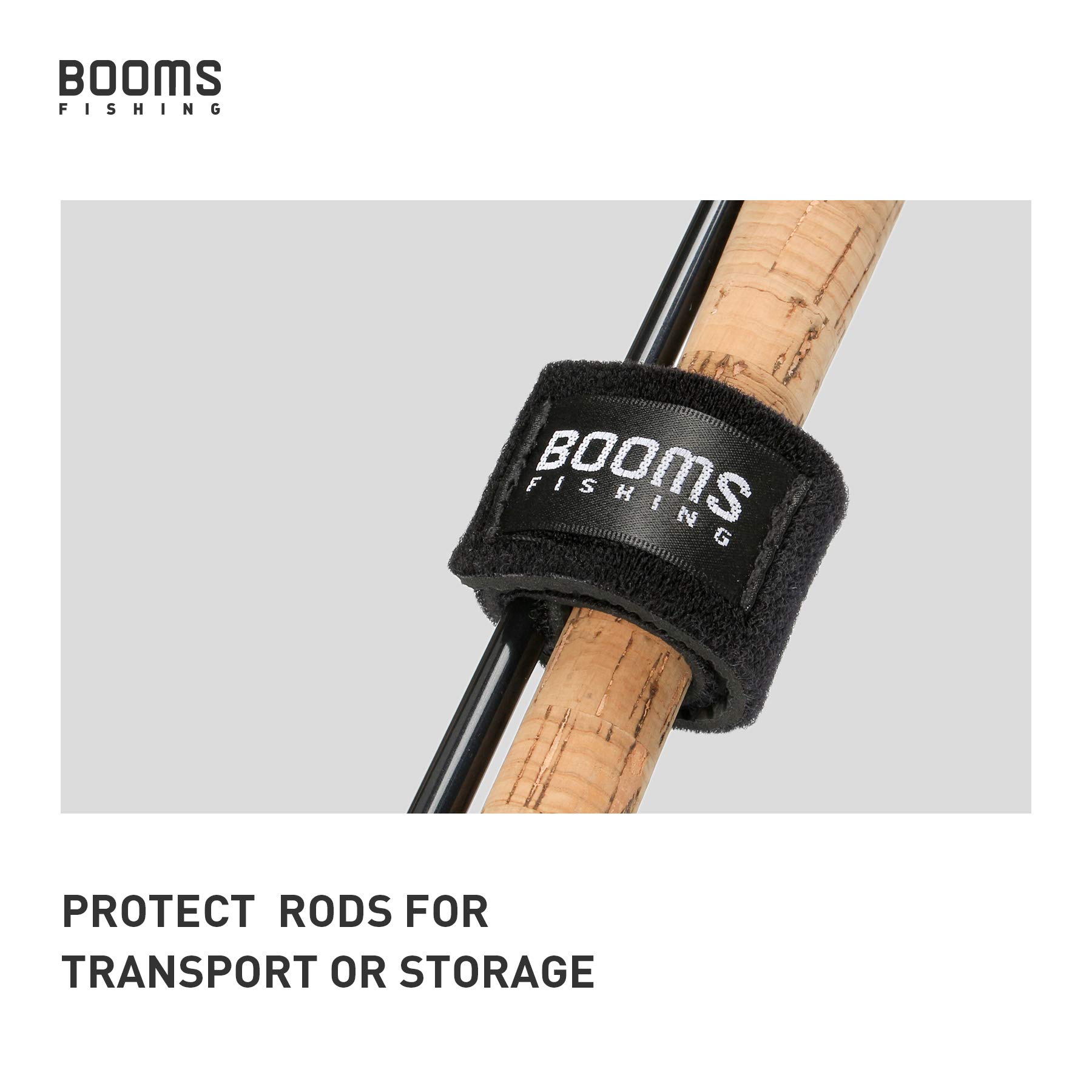 Booms Fishing PB3 Fishing Rod Case 6.4ft~7ft and RS3 Fishing Rod Wrap Pole Straps 9.6" 6pcs