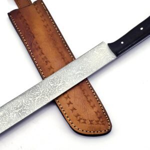 UK UNIQUE SHARP KNIVES BK-782 Handmade Stainless steel 15Inches Full Tang Hunting Knife - Beautiful Wenge Wood Handle