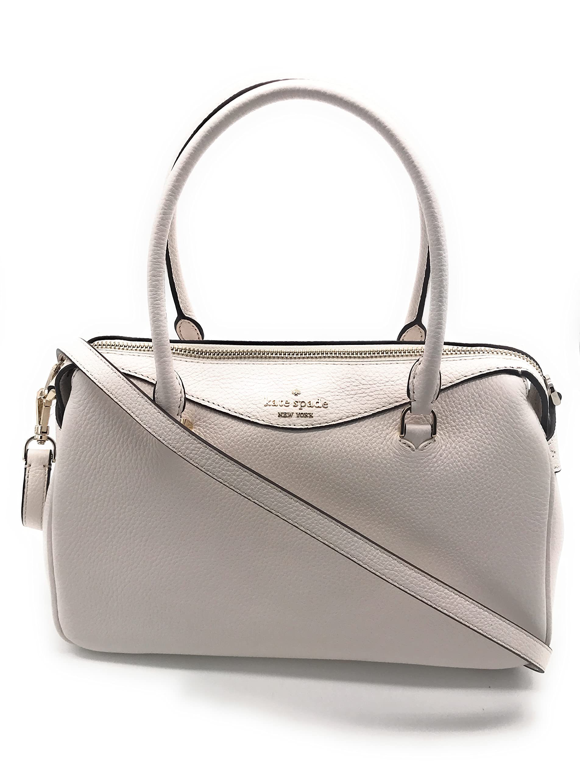 Kate Spade New York Mimi Leather Satchel (Parchment) (Parchment)