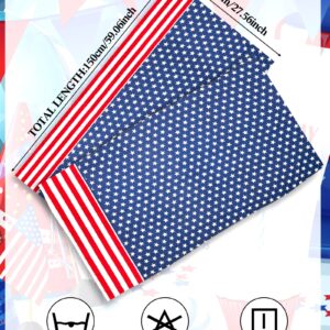 Tarpop 2 Pcs American Flag Patriotic Scarf Chiffon US Flag Scarf Long 4th of July Scarf Flag Shawl Independence Day(Bright Style)