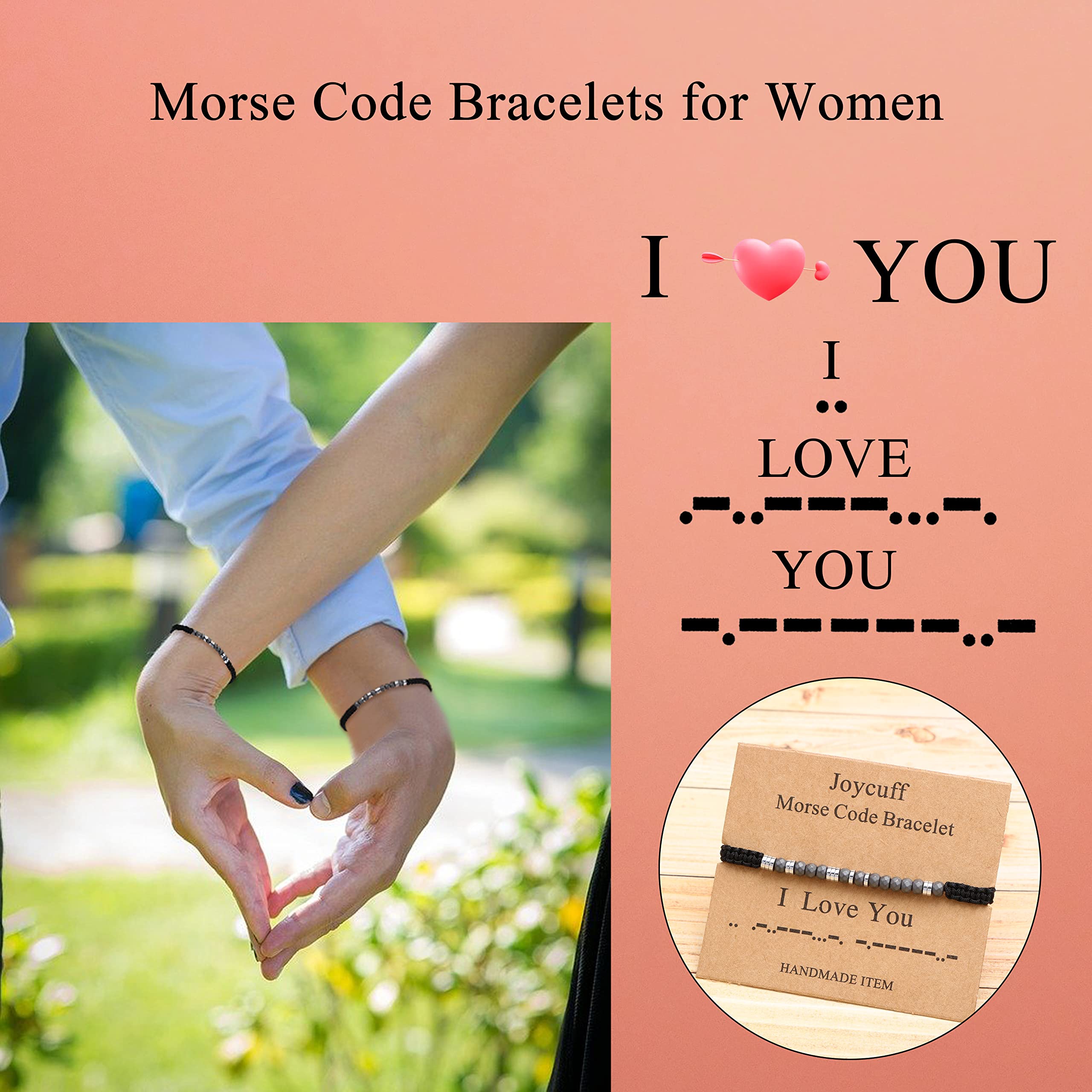 JoycuFF Just Dance Morse Code Bracelets for Inspirational Motivational Dancer Gifts for Women Birthday Mother's Day Christmas Courage Wrap Strand Bracelet for Her Jewelry