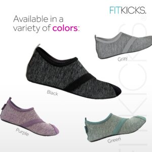 FITKICKS Original Women's Foldable Active Lifestyle Minimalist Footwear Barefoot Yoga Sporty Water Shoes - Black, Small